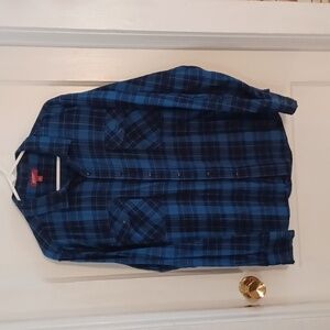 Arizona Jean flannel shirt men's size xlarge blue and black